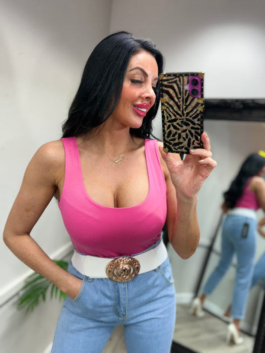 Basic Vest Top - Pink