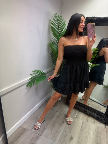 Yasmin Ruffle Dress - Black