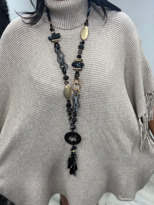 Black Tassel Necklace