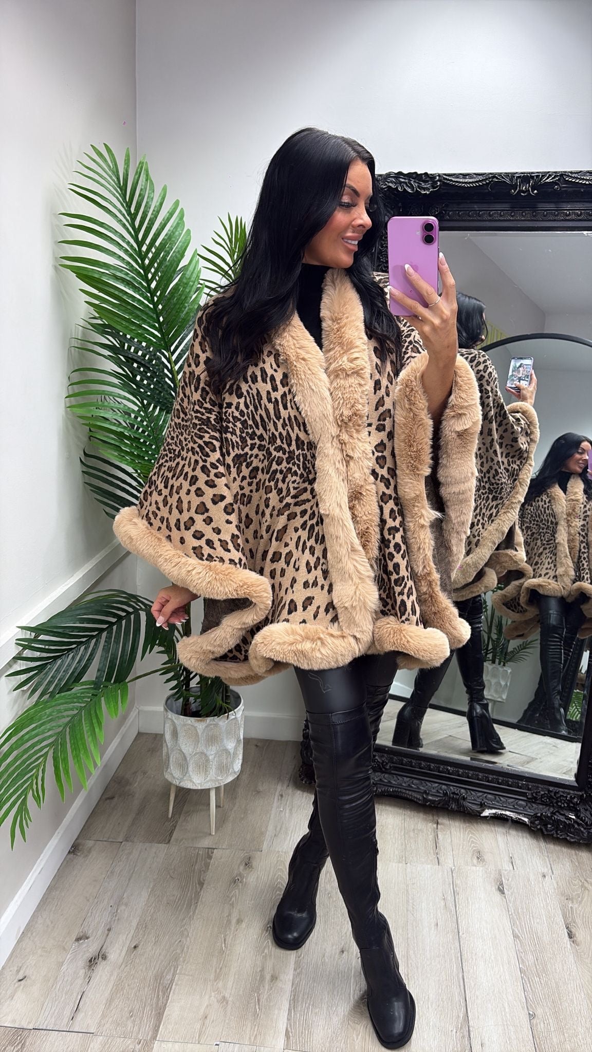Leopard Cape - Tan