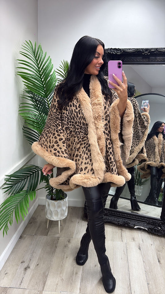 Leopard Cape - Tan