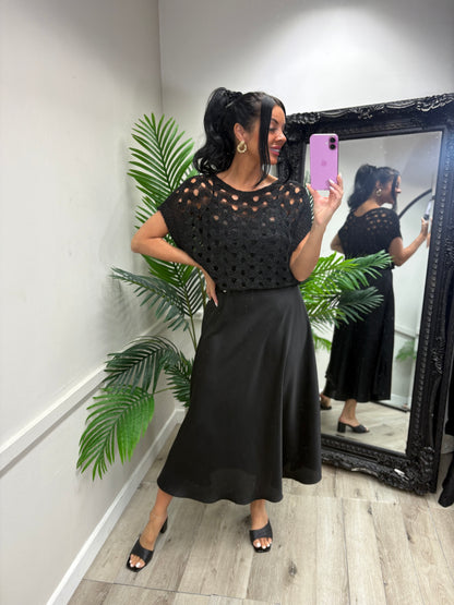 Patsy Shimmer Top - Black