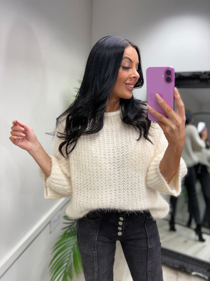 Rita Fuzzy Jumpers - Cream