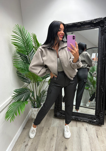 Black PU Joggers