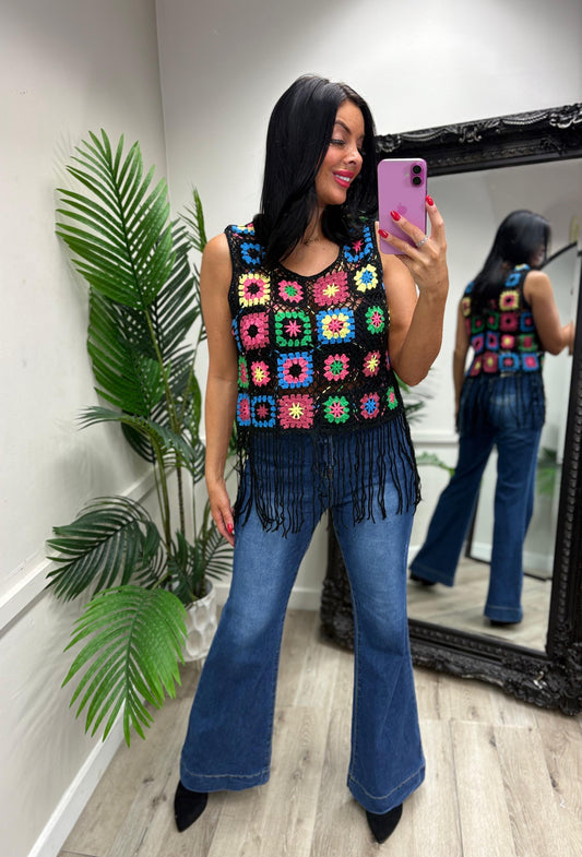 Mabel Tassel Top - Black