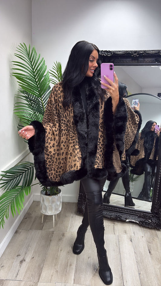 Leopard Cape - Black