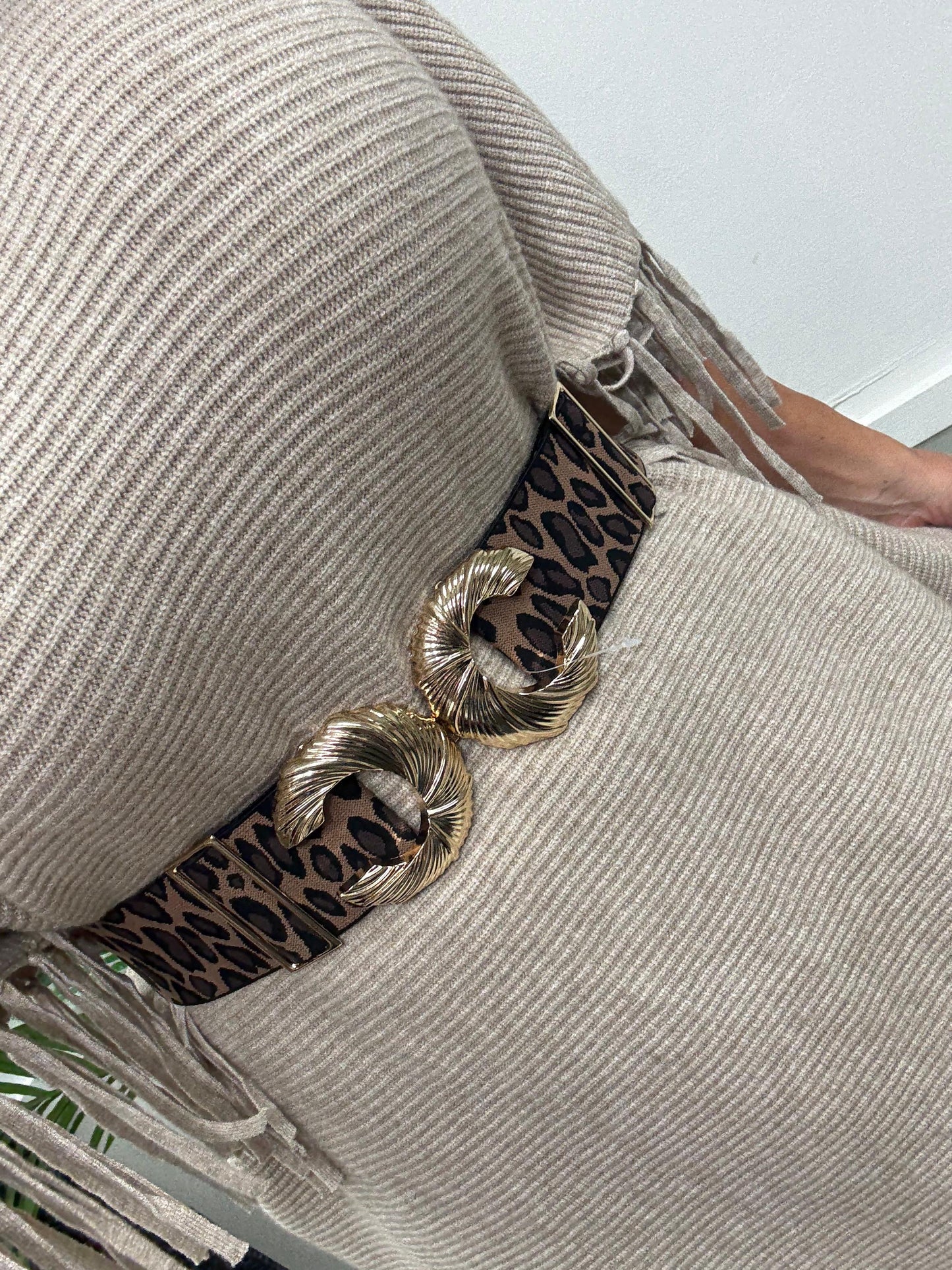 Leopard Elasticated Belt