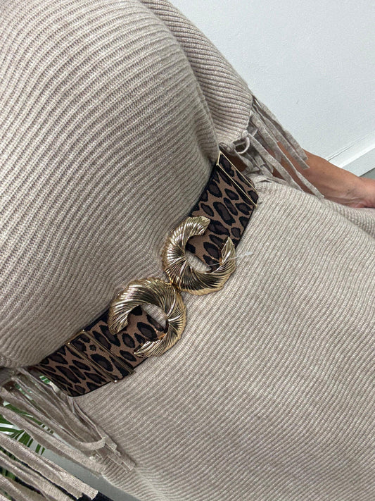 Leopard Elasticated Belt