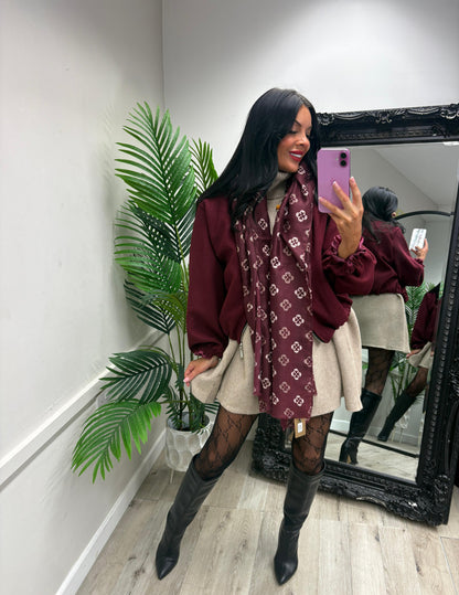 Louisa Wine Scarf