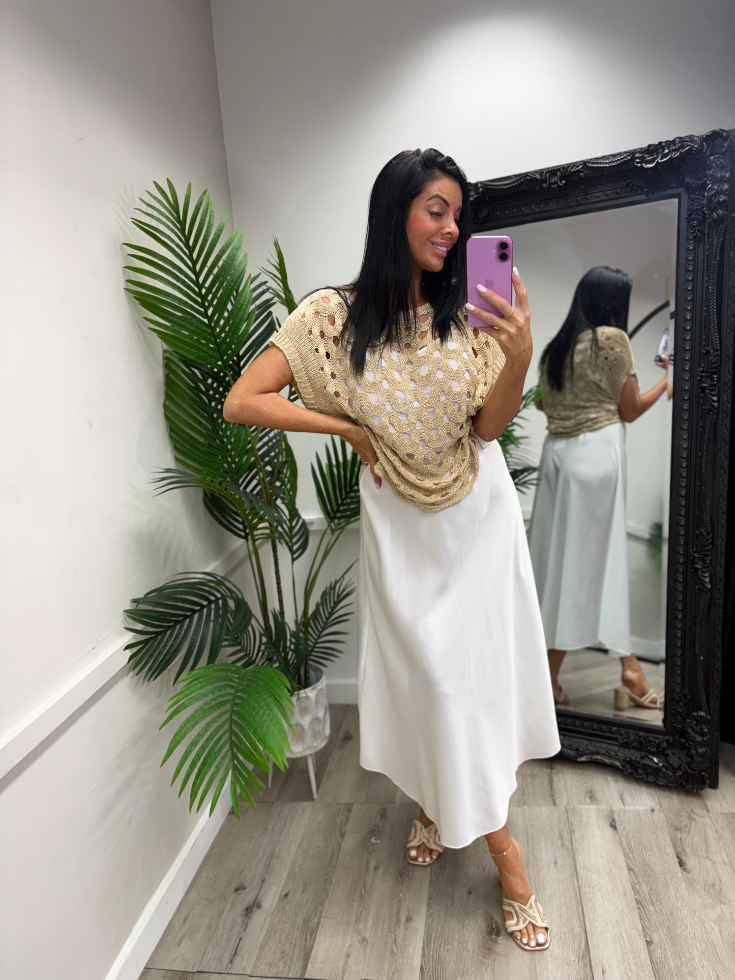 Lara Satin Skirt - white