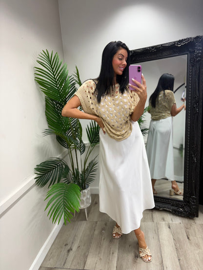 Lara Satin Skirt - white