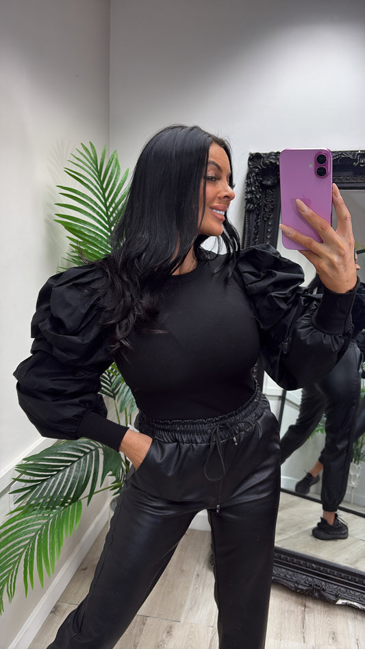 Puff Arm Jumper - Black