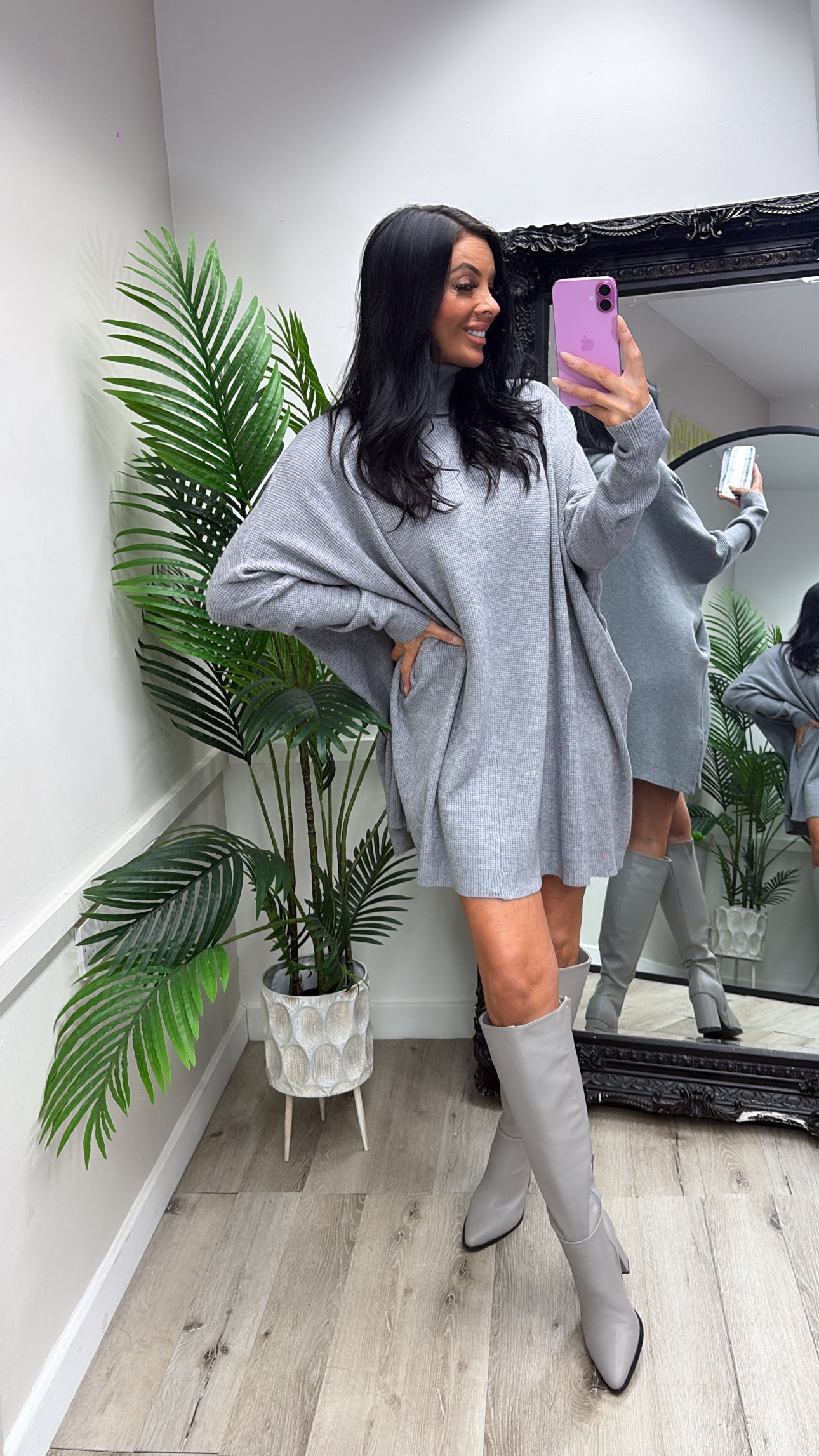 Bling Jumper Dress - Grey