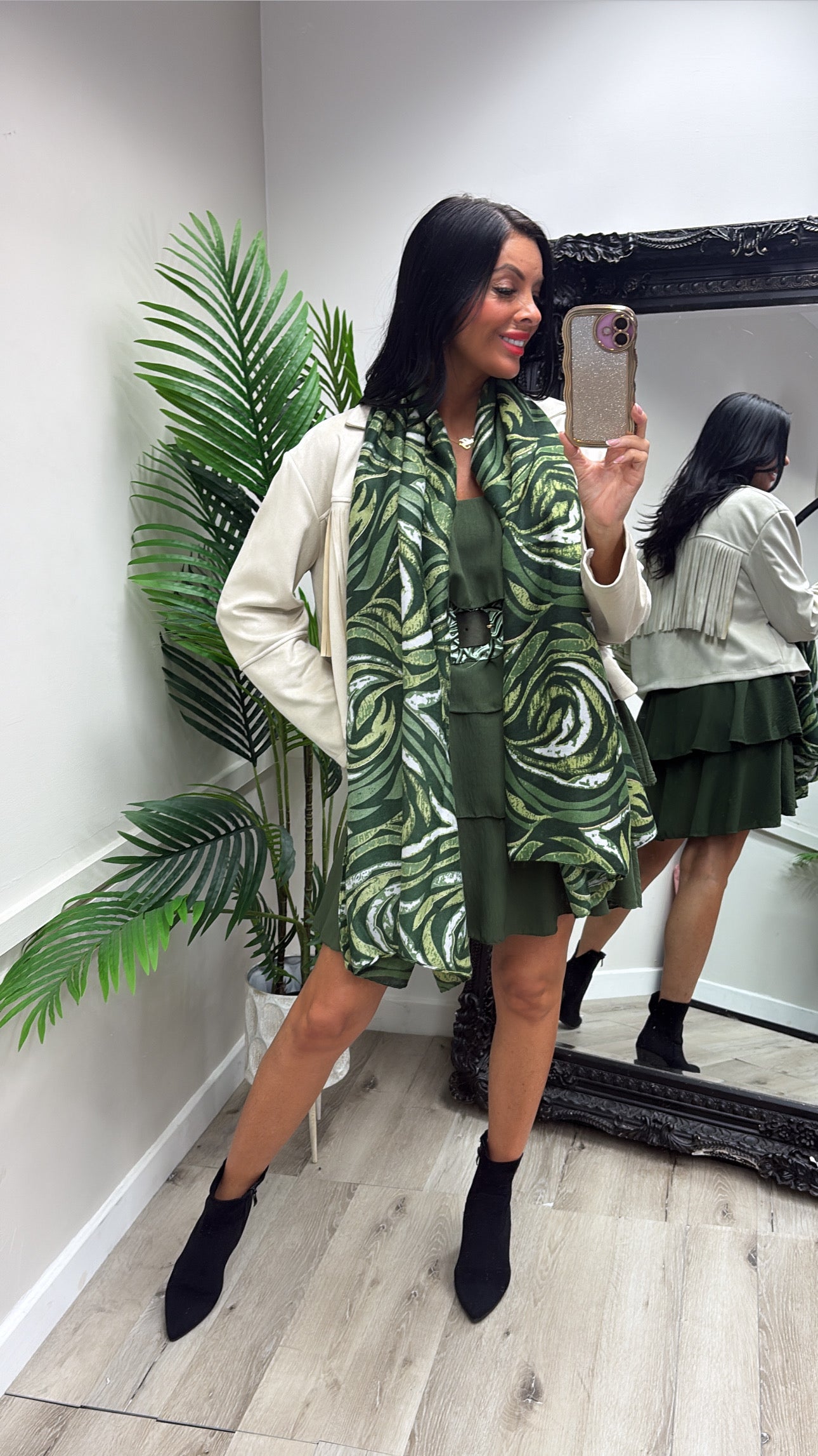 Khaki Swirl Scarf