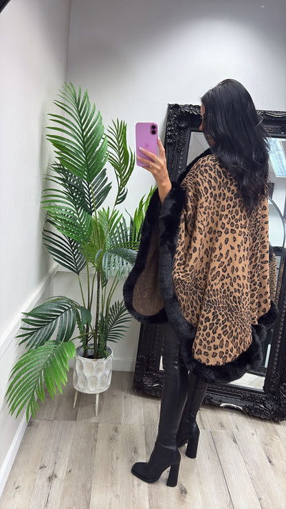 Leopard Cape - Black