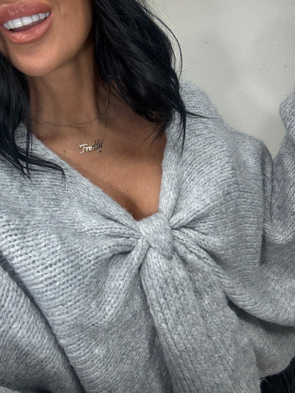 Bow Jumper - Grey
