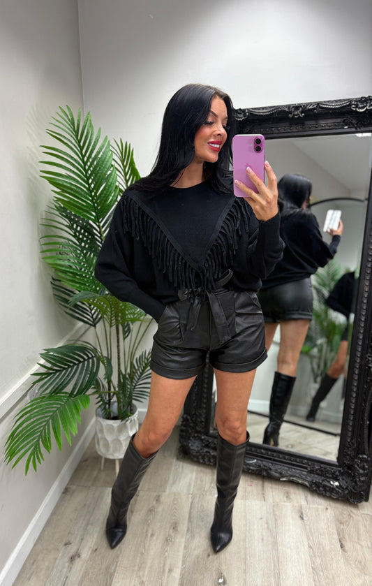 PU Shorts - Black