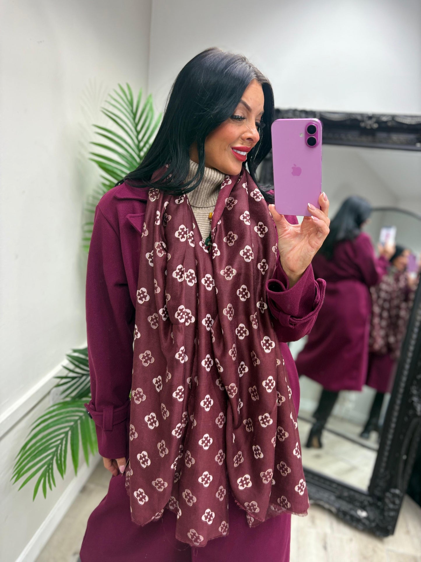Louisa Wine Scarf