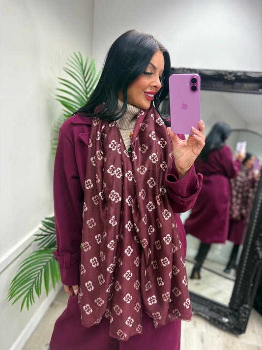 Louisa Wine Scarf