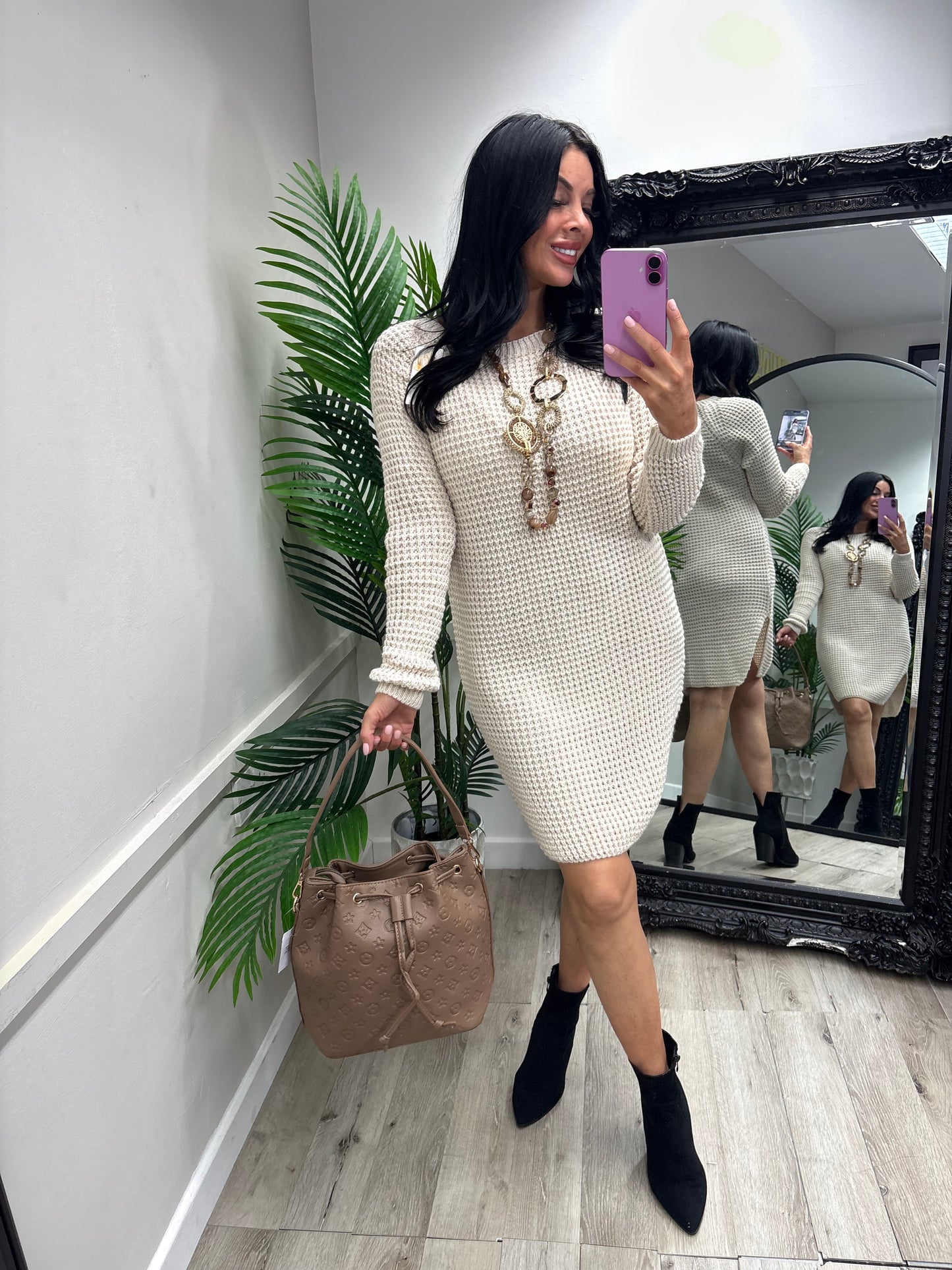 Beige Tassel Necklace