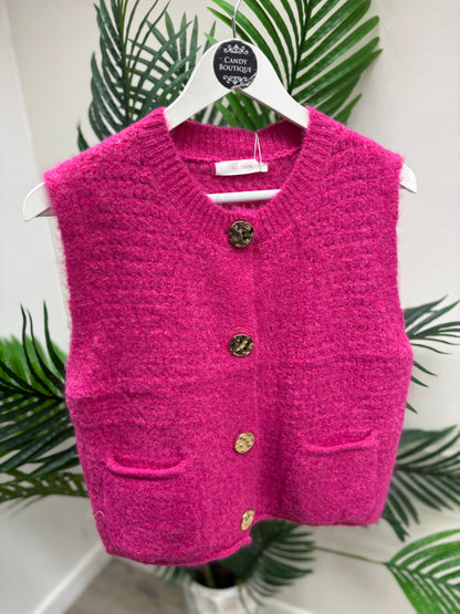 Shakira Button Top - Pink
