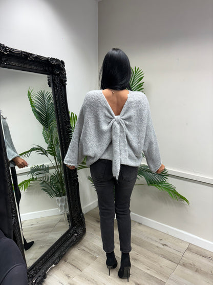 Bow Jumper - Grey