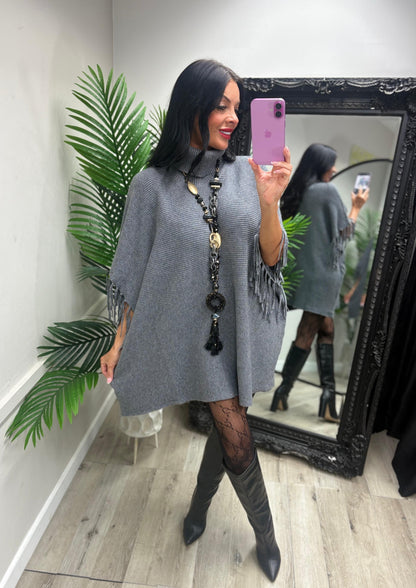Hollie Tassel Jumper - Grey