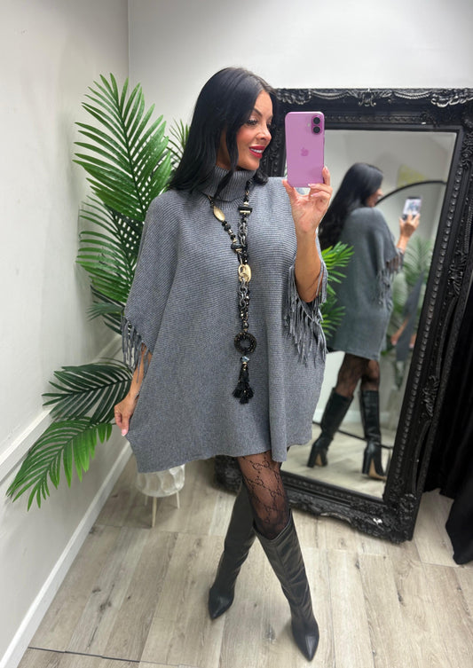 Hollie Tassel Jumper - Grey