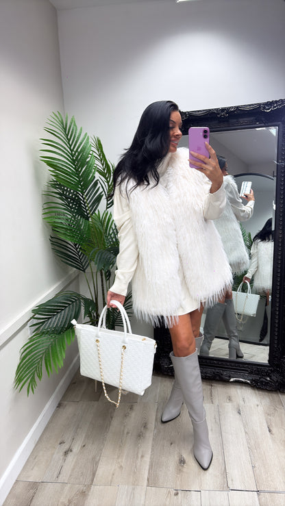 Bling Jumper Dress - Cream