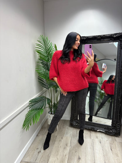 Rita Fuzzy Jumpers - Red