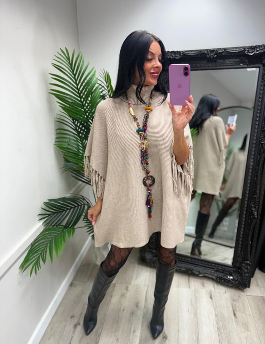 Hollie Tassel Jumper - Beige
