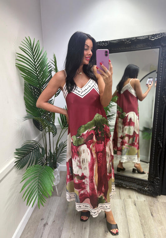 Venice Maxi Dress - Maroon
