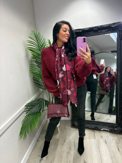 Heart Scarf - Wine