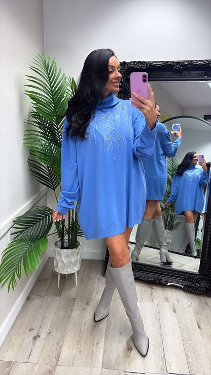 Bling Jumper Dress - Blue