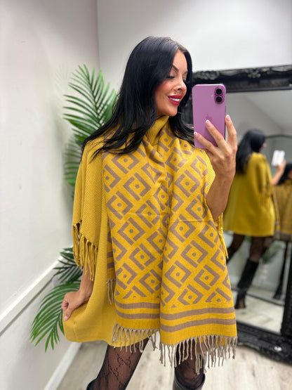 Mustard Tassel Scarf