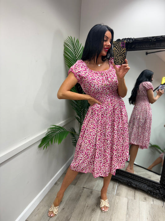 Daisy Midi Dress - pink