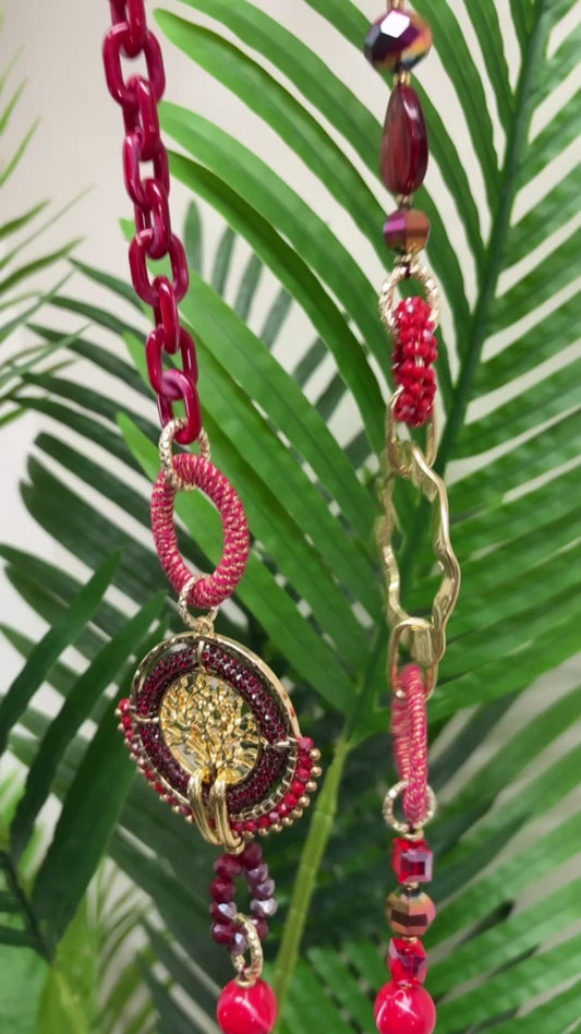 Wine Tassel Necklace